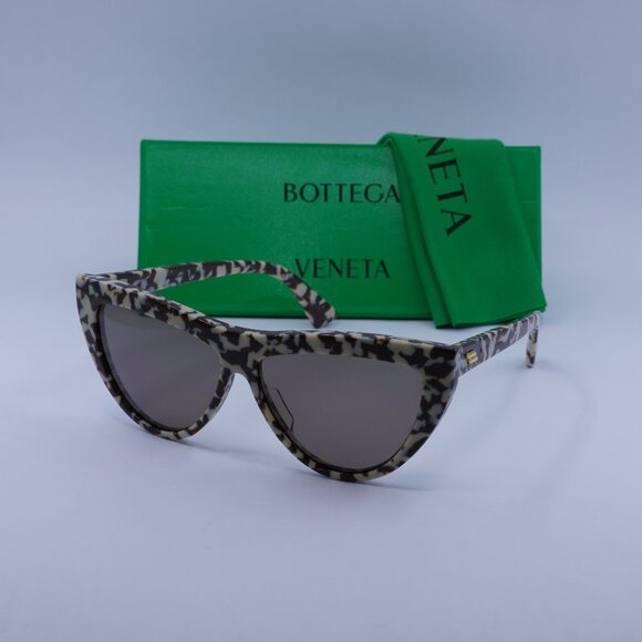 Bottega Veneta BV1018S 006 Cat Eye Sunglasses - Brown Ivory Havana\\Brown main image 8